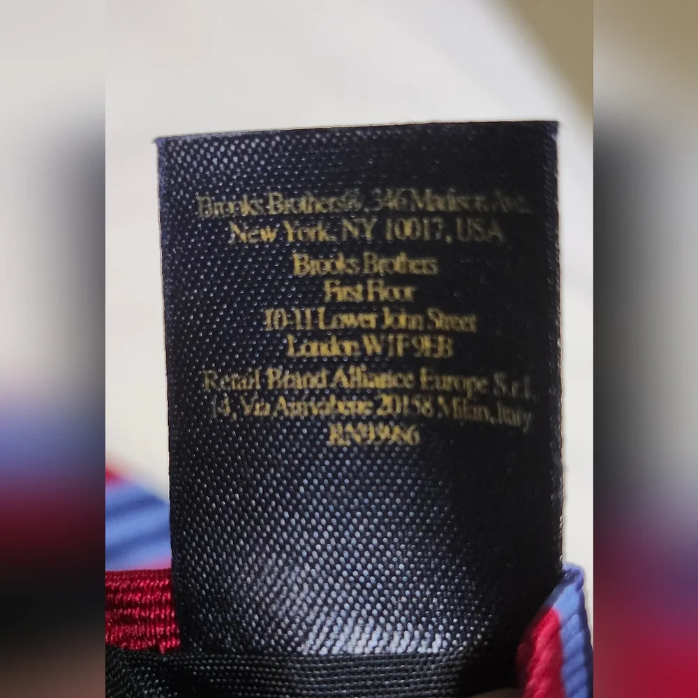Brooks Brothers Burgundy and Blue Striped Tie - Picture 6 of 6